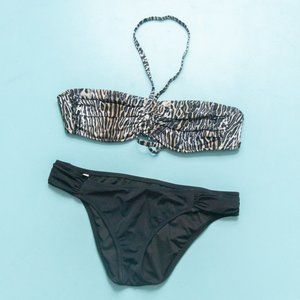 Victoria's Secret Animal Print Halter Neck Bikini Set Size Large 32DD